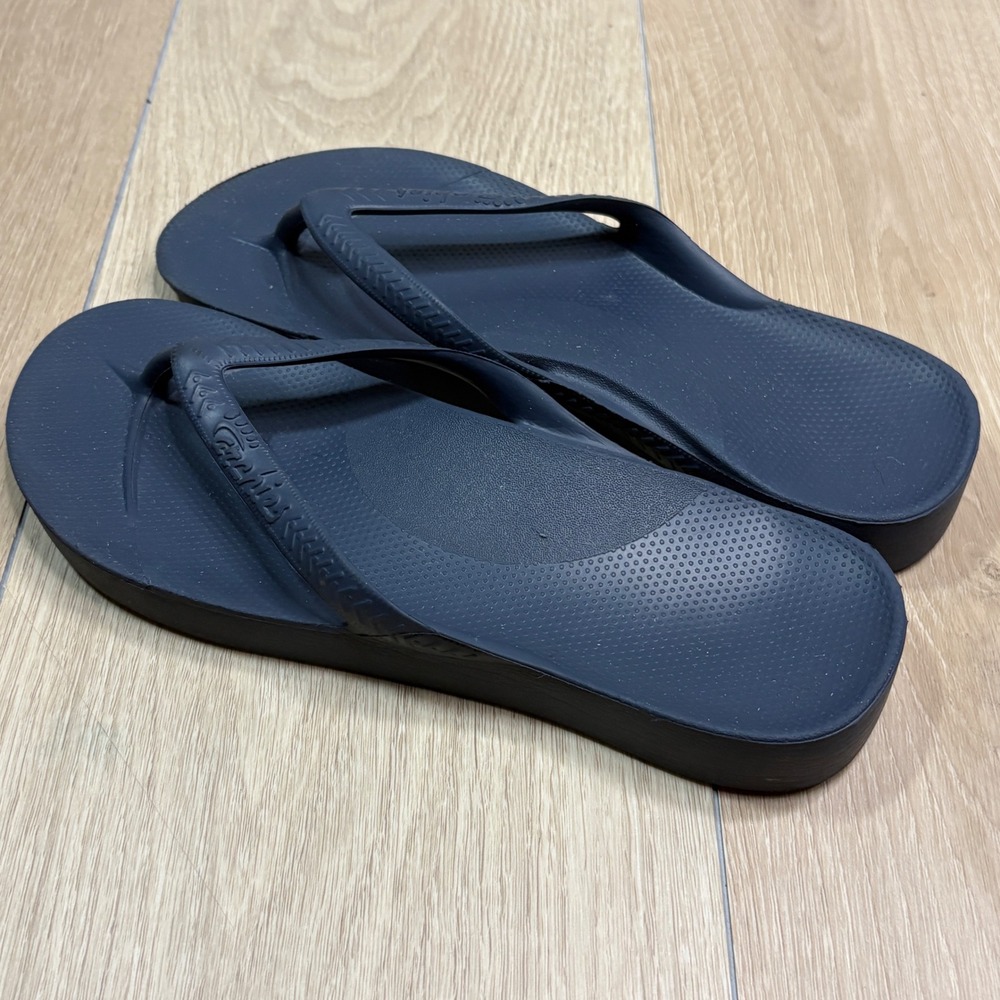 Archies Arch Support Flip Flops Navy Blue Orthotic Sandals Mens 7 Womens 8 Thong - Picture 3 of 5